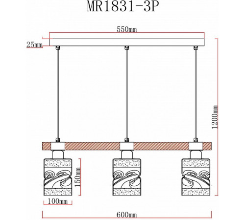 Подвесной светильник MyFar Olivia MR1831-3P Подвесной светильник MyFar Olivia MR1831-3P