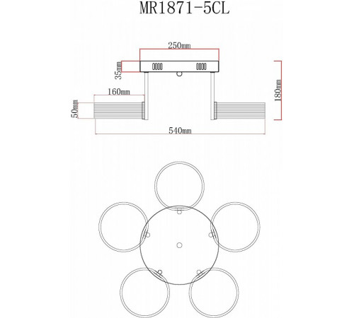 Потолочная люстра MyFar Vinsent MR1871-5CL
