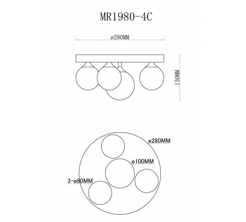 Потолочная люстра MyFar Cross MR1980-4C Потолочная люстра MyFar Cross MR1980-4C