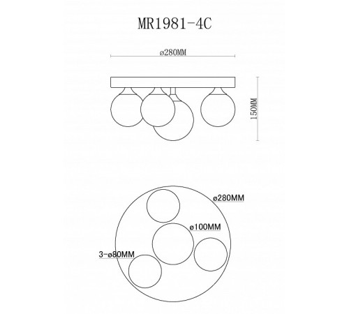 Потолочная люстра MyFar Cross MR1981-4C Потолочная люстра MyFar Cross MR1981-4C