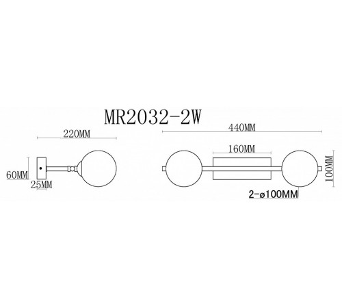 Настенный светильник MyFar Valency MR2032-2W Настенный светильник MyFar Valency MR2032-2W