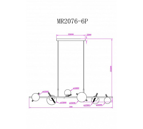 Подвесная люстра Myfar Francis MR2076-6P