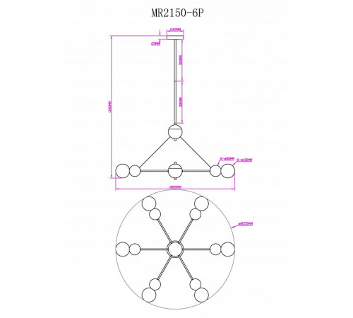 Подвесная люстра Myfar Paulo MR2150-6P