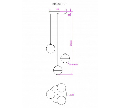 Подвесная люстра Myfar Loreen MR2220-3P Подвесная люстра Myfar Loreen MR2220-3P