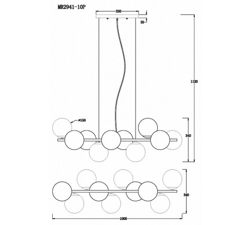 Подвесная люстра Myfar Aerton MR2941-10P Подвесная люстра Myfar Aerton MR2941-10P