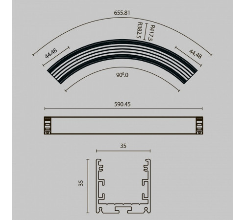 Радиусный профиль Maytoni Led strip ALM-3535R-B-D-90°-0.8M Радиусный профиль Maytoni Led strip ALM-3535R-B-D-90°-0.8M