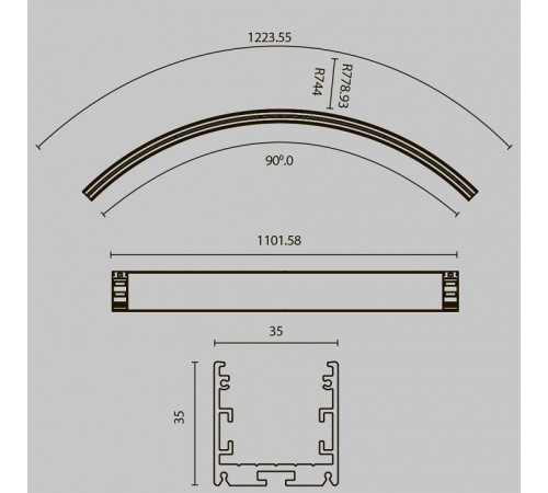 Радиусный профиль Maytoni Led strip ALM-3535R-B-EX-90°-1.5M Радиусный профиль Maytoni Led strip ALM-3535R-B-EX-90°-1.5M