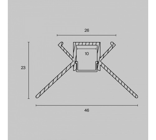Алюминиевый профиль Maytoni Led strip ALM-4623-S-2M Алюминиевый профиль Maytoni Led strip ALM-4623-S-2M