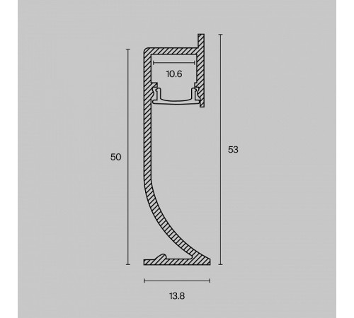 Алюминиевый профиль Maytoni Led strip ALM-5314-S-2M Алюминиевый профиль Maytoni Led strip ALM-5314-S-2M