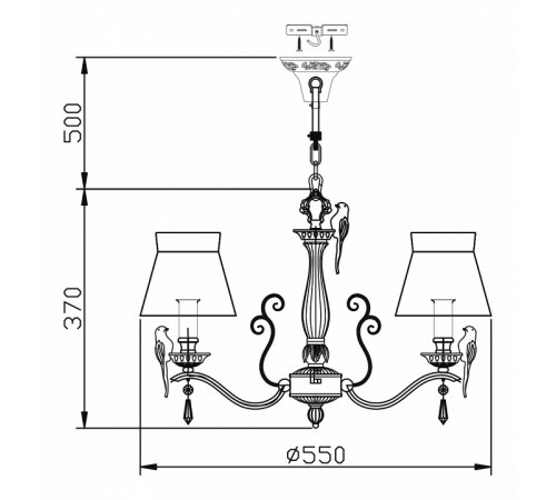 Подвесная люстра Maytoni Bird ARM013-03-W