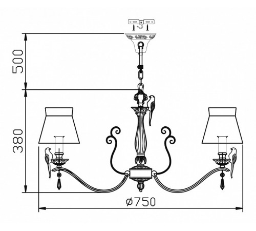 Подвесная люстра Maytoni Bird ARM013-08-W Подвесная люстра Maytoni Bird ARM013-08-W