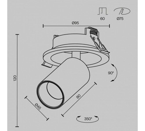 Встраиваемый спот Maytoni Focus Led C071CL-7W4K-B Встраиваемый спот Maytoni Focus Led C071CL-7W4K-B