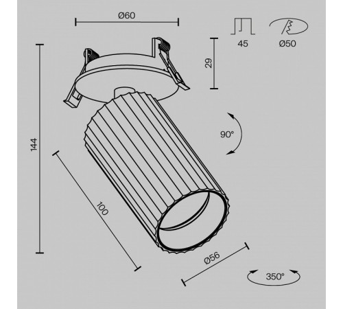 Встраиваемый спот Maytoni Calipso C110CL-01-GU10-B Встраиваемый спот Maytoni Calipso C110CL-01-GU10-B