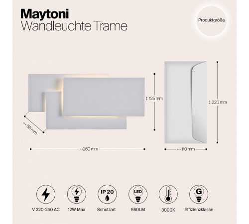 Настенный светодиодный светильник Maytoni Trame C804WL-L12W Настенный светодиодный светильник Maytoni Trame C804WL-L12W