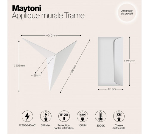 Настенный светодиодный светильник Maytoni Trame C808WL-L3W Настенный светодиодный светильник Maytoni Trame C808WL-L3W