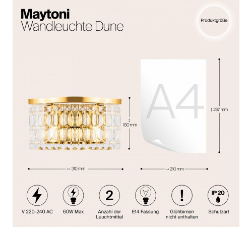 Настенный светильник Maytoni Dune DIA005WL-02G