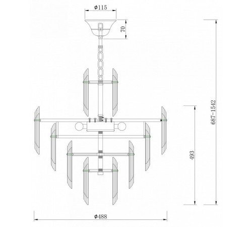 Подвесная люстра Maytoni Flare DIA200PL-06G