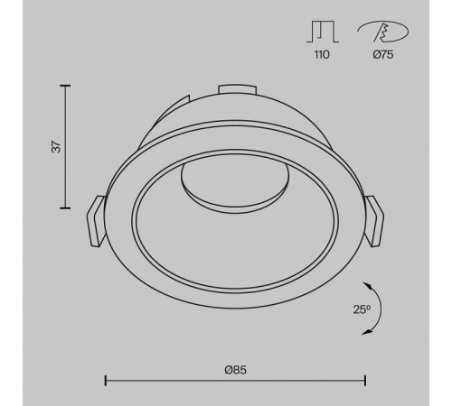 Встраиваемый светильник Maytoni Technical Share DL051-U-1WB Встраиваемый светильник Maytoni Technical Share DL051-U-1WB