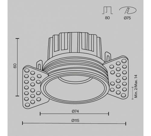 Встраиваемый светильник Maytoni Round DL058-12W2.7K-TRS-B Встраиваемый светильник Maytoni Round DL058-12W2.7K-TRS-B