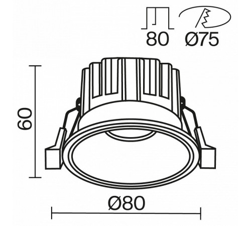 Встраиваемый светильник Maytoni Round DL058-12W3K-B Встраиваемый светильник Maytoni Round DL058-12W3K-B