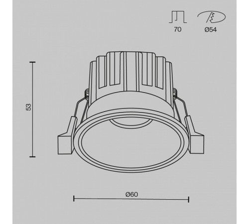 Встраиваемый светильник Maytoni Round DL058-7W2.7K-W