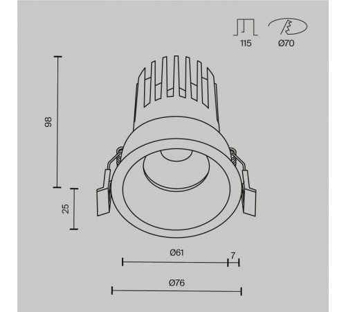 Встраиваемый светильник Maytoni Dip DL117-15W-2.7K-B