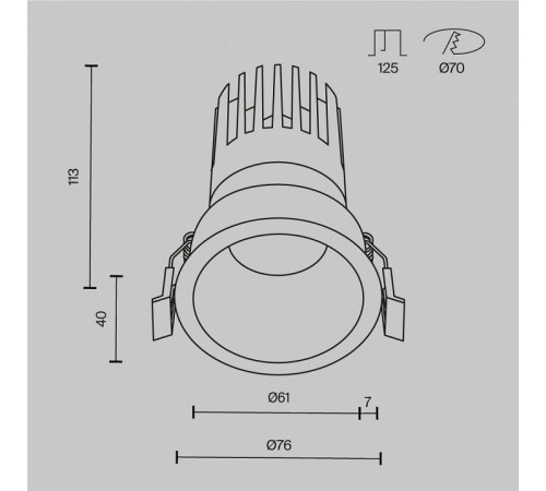 Встраиваемый светильник Maytoni Dip DL118-15W-2.7K-W