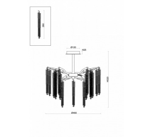 Люстра на штанге Freya Mineral FR1010CL-06G Люстра на штанге Freya Mineral FR1010CL-06G