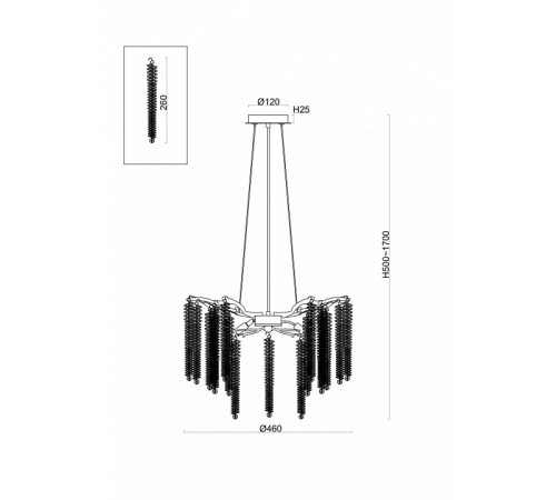 Подвесная люстра Freya Mineral FR1010PL-06G