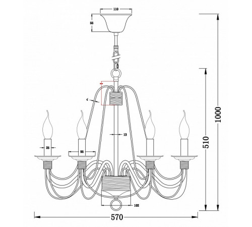 Подвесная люстра Freya Velia FR2046-PL-06-BR Подвесная люстра Freya Velia FR2046-PL-06-BR