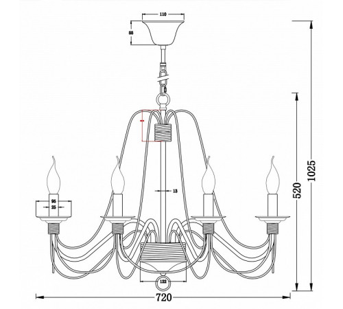Подвесная люстра Freya Velia FR2046-PL-08-BR Подвесная люстра Freya Velia FR2046-PL-08-BR