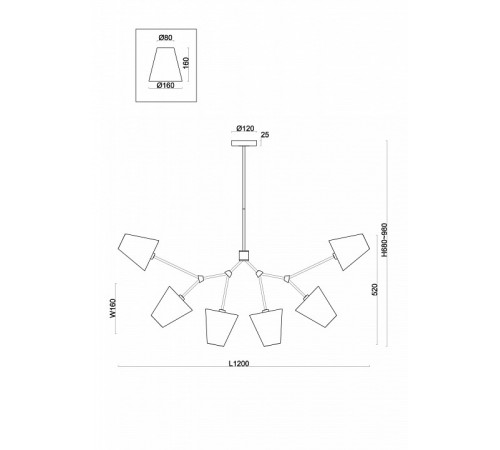 Люстра на штанге Freya Hats FR5370CL-06B Люстра на штанге Freya Hats FR5370CL-06B