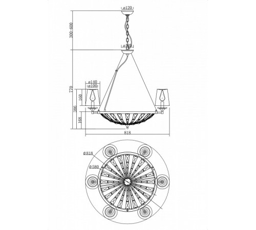 Подвесная люстра Maytoni Pantheon H021PL-06CH Подвесная люстра Maytoni Pantheon H021PL-06CH