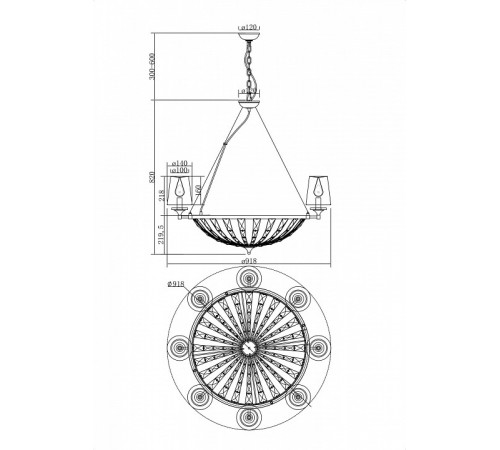 Подвесная люстра Maytoni Pantheon H021PL-08CH Подвесная люстра Maytoni Pantheon H021PL-08CH