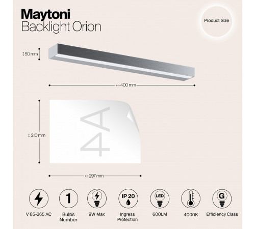 Подсветка для зеркал Maytoni Orion MIR011WL-L9S4K