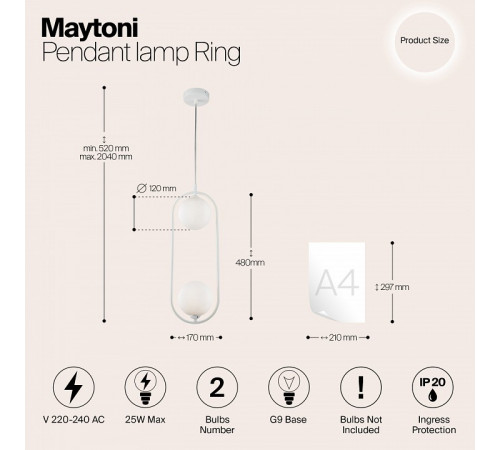 Подвесной светильник Maytoni Ring MOD013PL-02W