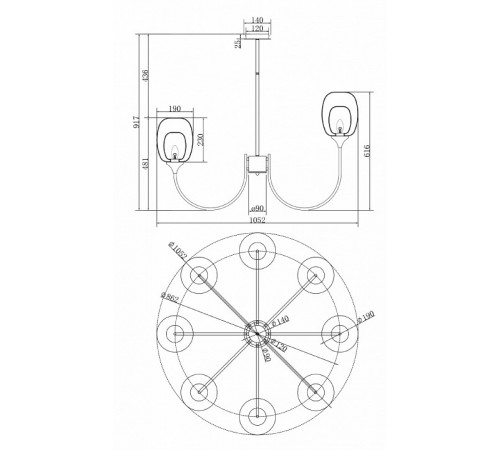 Каскадная люстра Maytoni Aura MOD016PL-08BS1 Каскадная люстра Maytoni Aura MOD016PL-08BS1