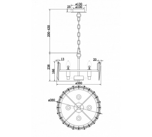 Подвесная люстра Maytoni Puntes MOD043PL-04CH Подвесная люстра Maytoni Puntes MOD043PL-04CH