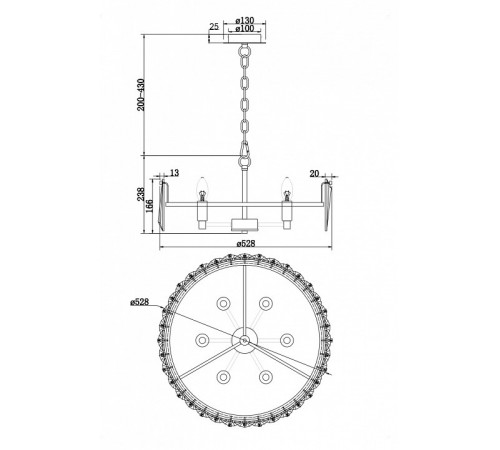 Подвесная люстра Maytoni Puntes MOD043PL-06CH Подвесная люстра Maytoni Puntes MOD043PL-06CH