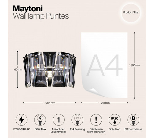Настенный светильник Maytoni Puntes MOD043WL-01CH