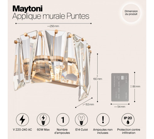 Бра Maytoni Puntes MOD043WL-01G Бра Maytoni Puntes MOD043WL-01G