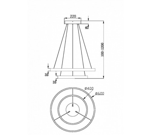 Подвесной светильник Maytoni Rim MOD058PL-L55BSK Подвесной светильник Maytoni Rim MOD058PL-L55BSK