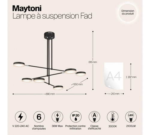 Подвесной светильник Maytoni Fad MOD070PL-L38B3K Подвесной светильник Maytoni Fad MOD070PL-L38B3K
