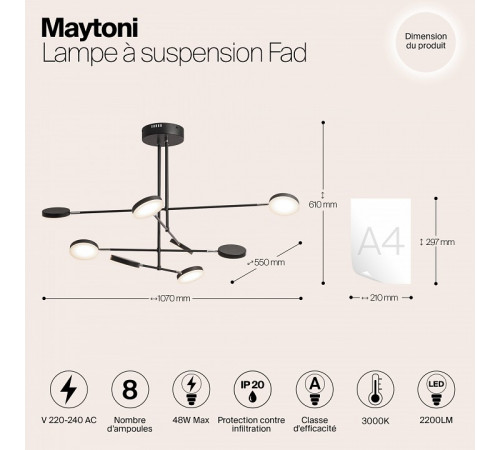 Подвесной светильник Maytoni Fad MOD070PL-L48B3K Подвесной светильник Maytoni Fad MOD070PL-L48B3K