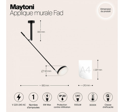 Настенный светильник Maytoni Fad MOD070WL-L6B3K Настенный светильник Maytoni Fad MOD070WL-L6B3K