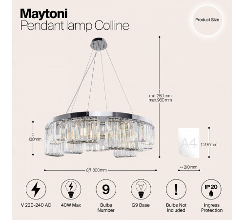 Подвесная люстра Maytoni Colline MOD083PL-09CH Подвесная люстра Maytoni Colline MOD083PL-09CH