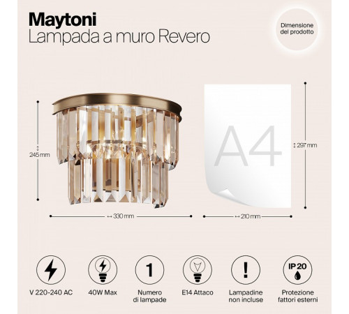 Настенный светильник Maytoni Revero MOD085WL-01G Настенный светильник Maytoni Revero MOD085WL-01G