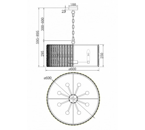 Подвесная люстра Maytoni Facet MOD094PL-08CH Подвесная люстра Maytoni Facet MOD094PL-08CH
