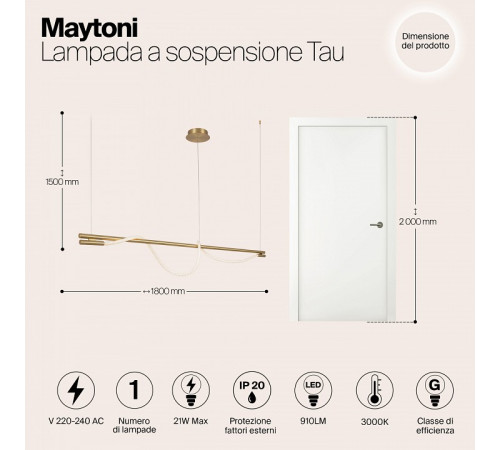 Подвесной светильник Maytoni Tau MOD166PL-L20G3K Подвесной светильник Maytoni Tau MOD166PL-L20G3K
