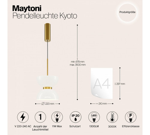 Подвесной светильник Maytoni Kyoto MOD178PL-L11G3K